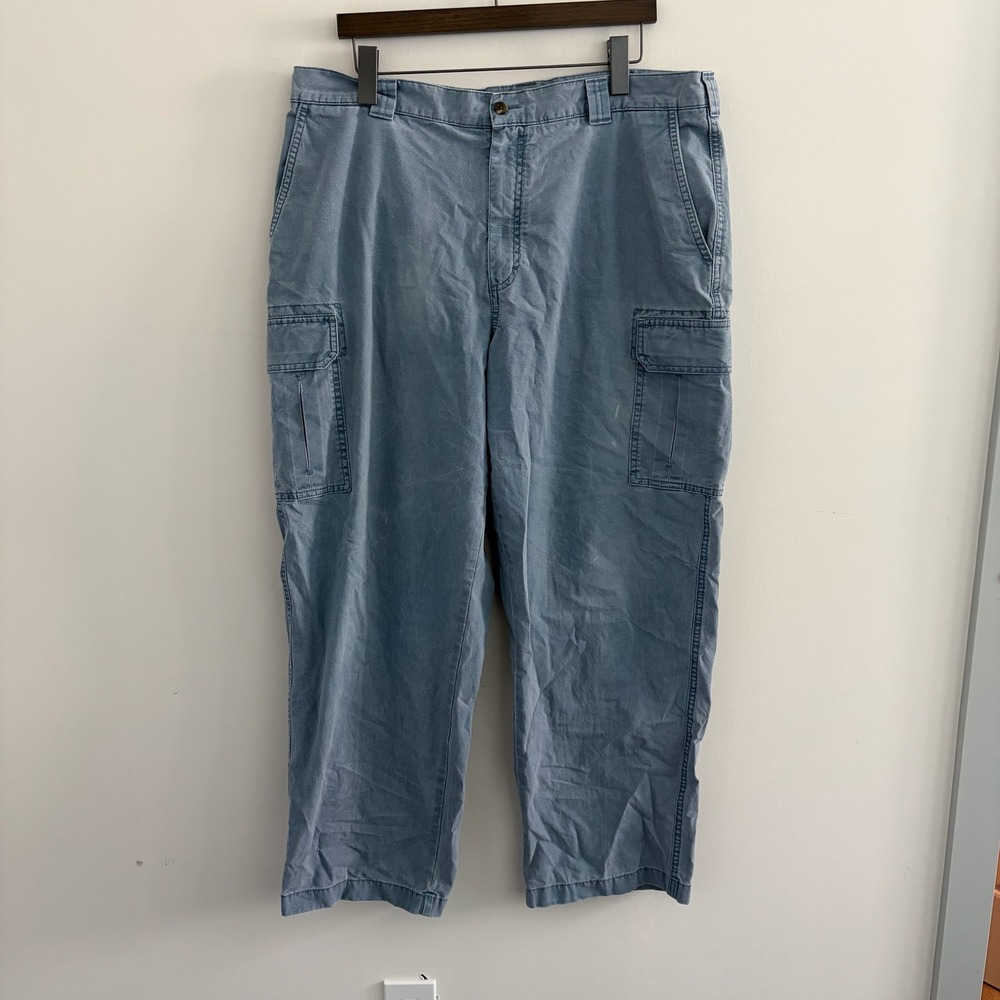 LL Bean Natural Fit Cargo Pants Mens‎ 38x30 Blue Cotton 191818 Faded Utility